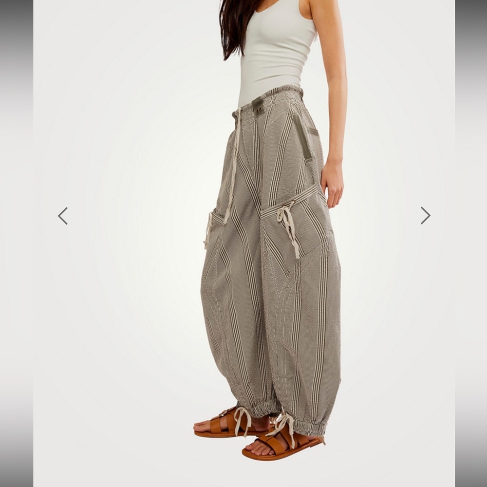 Free people Outta Sight Striped Cotton Pants - Small